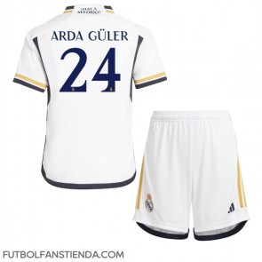 Real Madrid Arda Guler #24 Primera Equipación Niños 2023-24 Manga Corta (+ Pantalones cortos)